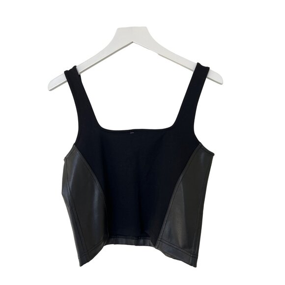Maeve Black Faux Leather Corset Tank Top - Picture 6 of 6